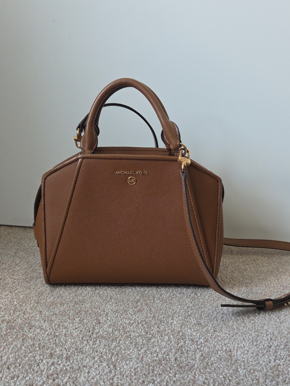 Michael Kors Brown Sutton Medium Saffiano Leather Crossbody